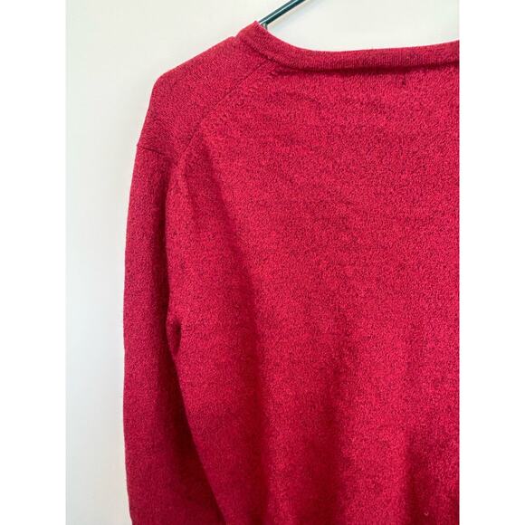 Express Extra Fine Merino Wool Sweater Red Slim Cut V-Neck SWEATER Size Small - Picture 2 of 4